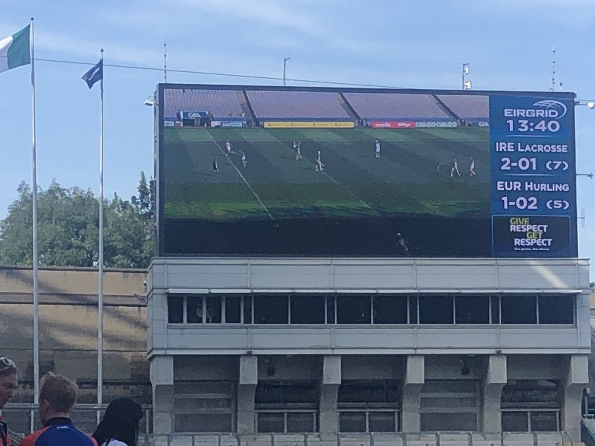 There was a “cul” for the European hurlers and theyre nipping at the Irish #lacrosse team’s heels at the #RenaultGAAWorldGames here in #CrokePark!