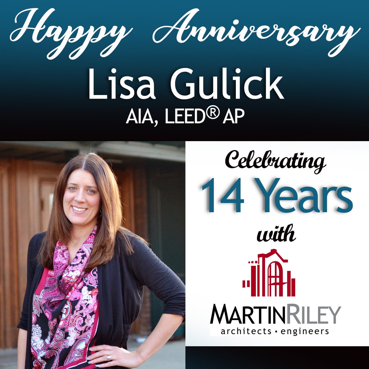 MartinRiley_ae's tweet photo. This week Lisa Gulick is celebrating 14 years at MartinRiley. https://t.co/lKVyLVtLUY