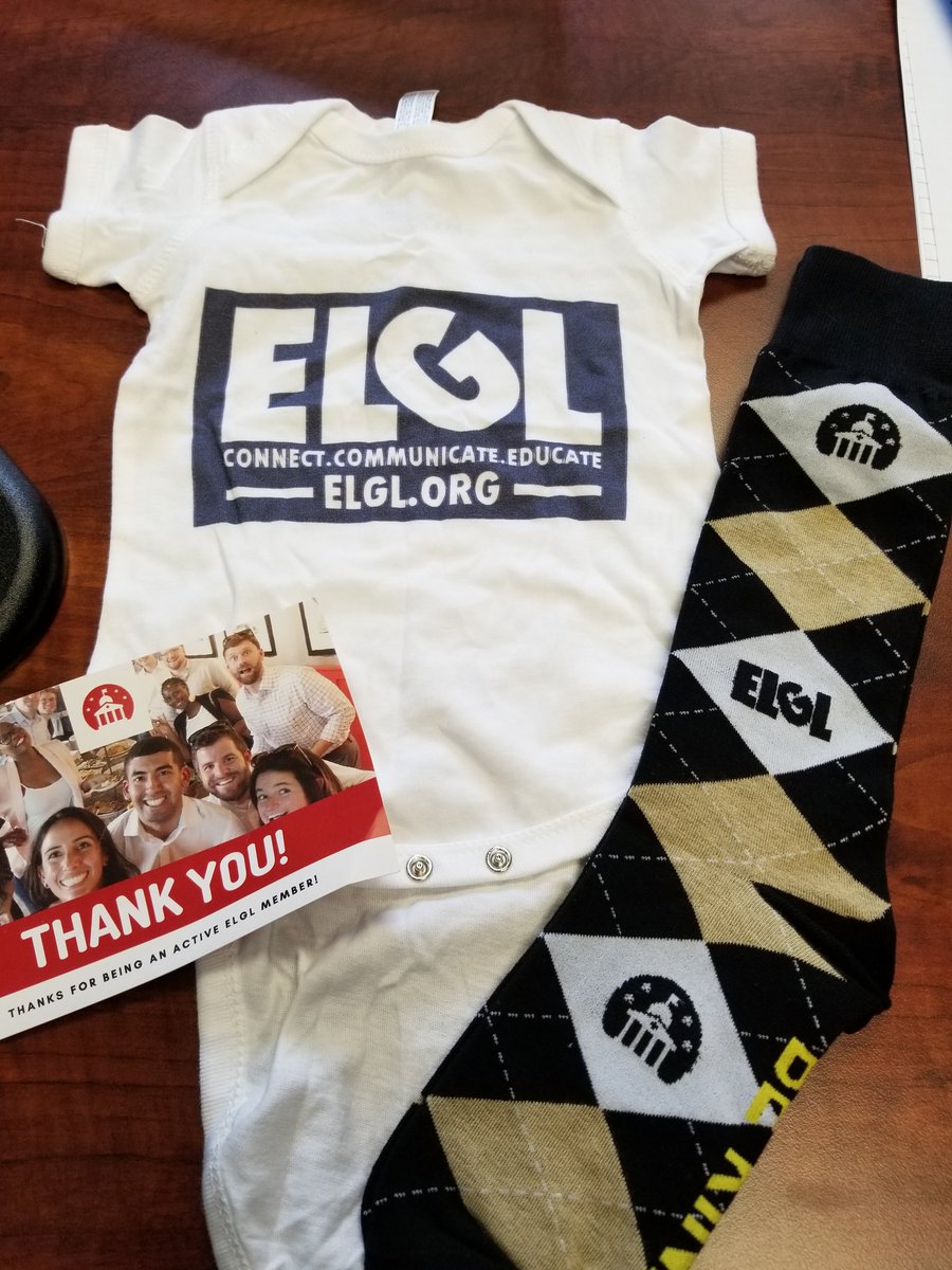 Big thank you to @kowyatt @ELGL50 @MidwestELGL for the sweet socks and  ELGL swag for my son. An excellent personal touch and kudos for knowing your members personally. #EngagingOrganization #LocalGov #ActiveMembers #Theyknowtheirmembership