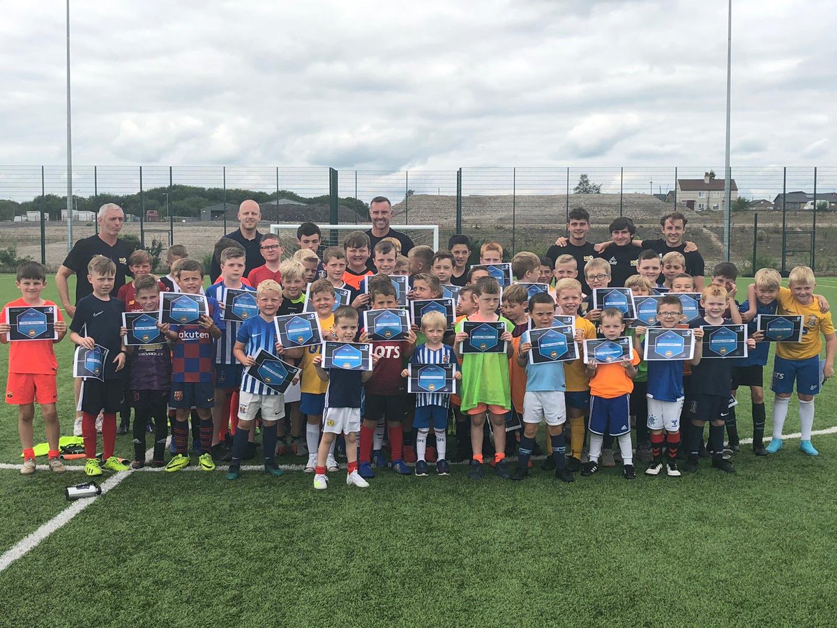 AcademyKb9's tweet photo. What a week 😅⚽️😎

Another fantastic week at the KB9Academy Summer Camp - East @AyrshireColl 

Huge Thank You goes to Steven Naismith of @JamTarts who attended the camp today to speak with the kids and hand out their certificates 😄👍🏼 https://t.co/8JBYmQndfJ