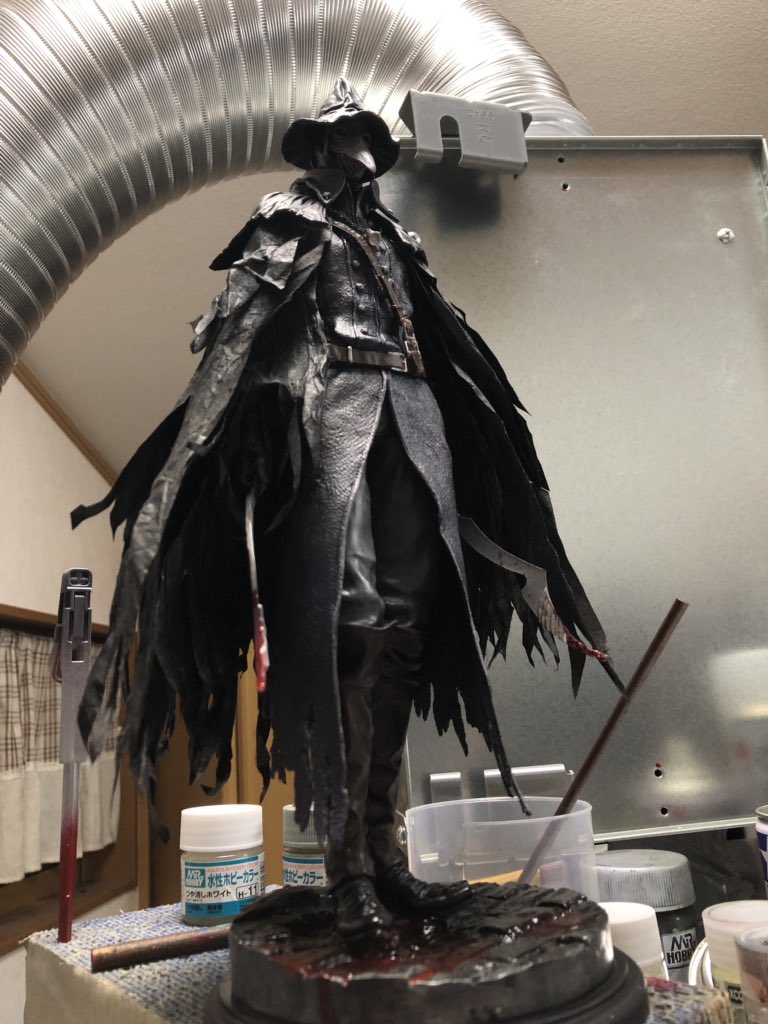 ケンタロース K N T R Jetboyさん作のbloodborne 1 6スケール 狩人狩りアイリーン 和紙マントも出来たー ディテールも良いし パーツ同士の合いも良い 塗装するのが本当楽しい Wf19s ガレージキット Bloodborne 烏羽の狩人 狩人狩り