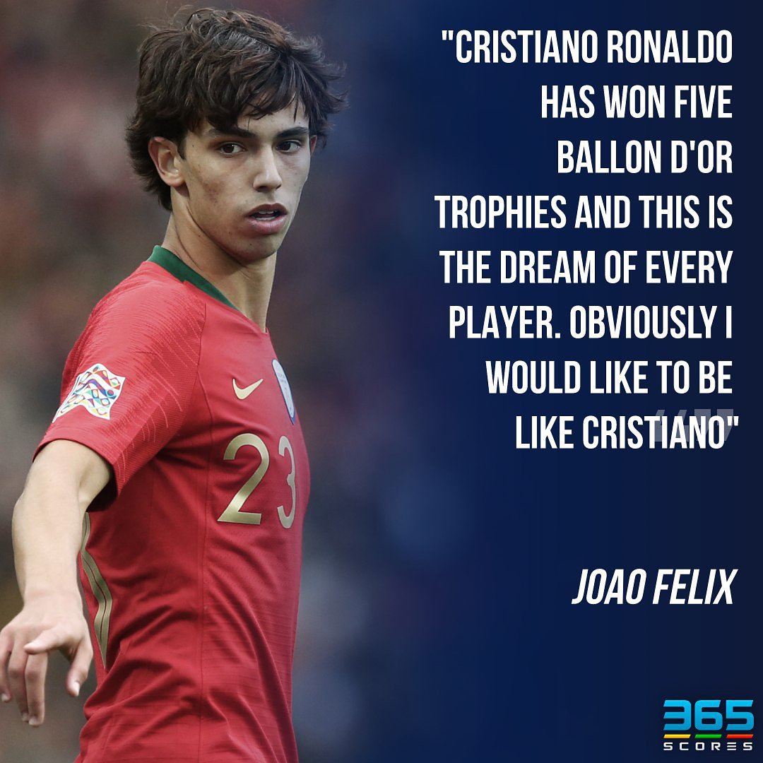 365scores Pa Twitter Atleticomadrid Wonderkid Joao Felix Out To Emulate His Idol Cristiano Ronaldo 365scores Ballondor Laliga Atletico Madrid Https T Co Dzibqcpj0k