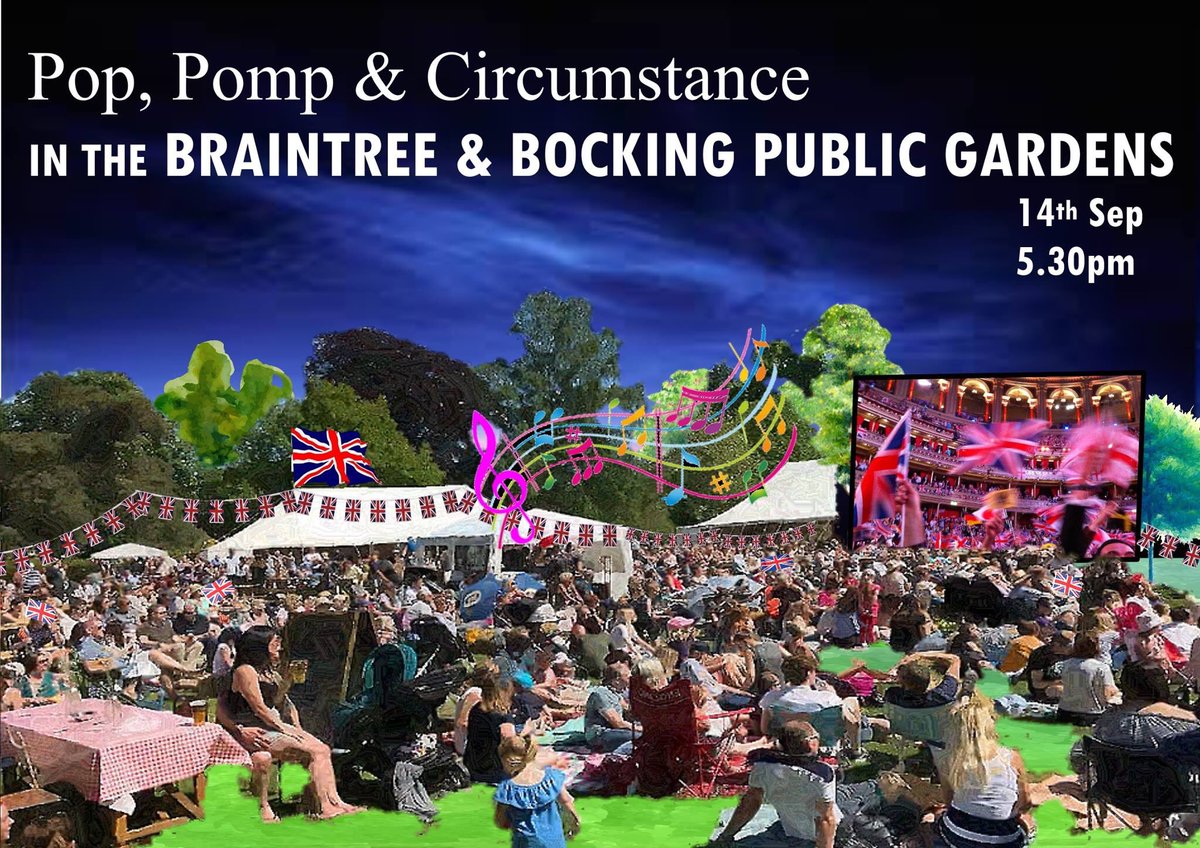 Spectrumscreen2's tweet image. Last Night of the Proms at Braintree and Bocking Public Gardens. #notleyborap