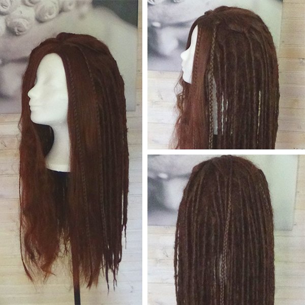 RainaAnne_'s tweet image. Finished dreadlock wig commission for a fantasy woodelf look.

Consists of 2 @coscraft Kitt wigs in Rich Dark Brown.

#wigwork #wigcommission #cosplaywig #dreadlockwig