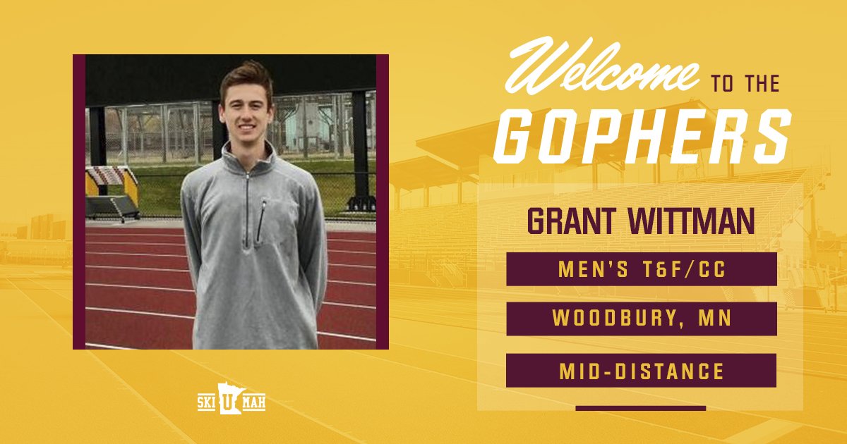 GopherCCTF's tweet photo. 🚨New Gopher Alert🚨

Grant Wittman joins the #Gophers after closing out his prep career as a state finalist and Woodbury's school record holder in the 800 meters (1:55.46).

Welcome to the 'U', Grant! https://t.co/f3NzZNa6Ax