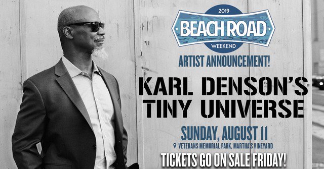 thisweekstaff's tweet image. Karl Denson's Tiny Universe will perform at the 2019 Beach Road Weekend on Sunday, August 11th.

This Week on MV got a chance to chat with Mr. Denson. Interview: tinyurl.com/y6y938uw

#karldenson #tinyuniverse #BeachRoadWeekend #MarthasVineyard #BRW