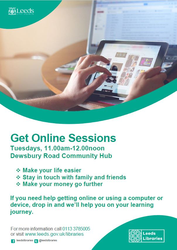 Dewsbury Road Hub (@dewsburyroadhub) on Twitter photo Get Online session today <a href="/DewsburyRoadHub/">Dewsbury Road Hub</a> at 11am Excellent for people looking to pick up beginner IT and digital skills. All the basics are covered. Feel free to join us! #leedslibraries #digitalskills Get Online session today <a href="/DewsburyRoadHub/">Dewsbury Road Hub</a> at 11am Excellent for people looking to pick up beginner IT and digital skills. All the basics are covered. Feel free to join us! #leedslibraries #digitalskills