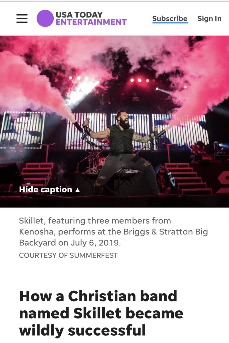 Skillet On Twitter Thank You Usatoday And Journalsentinel For