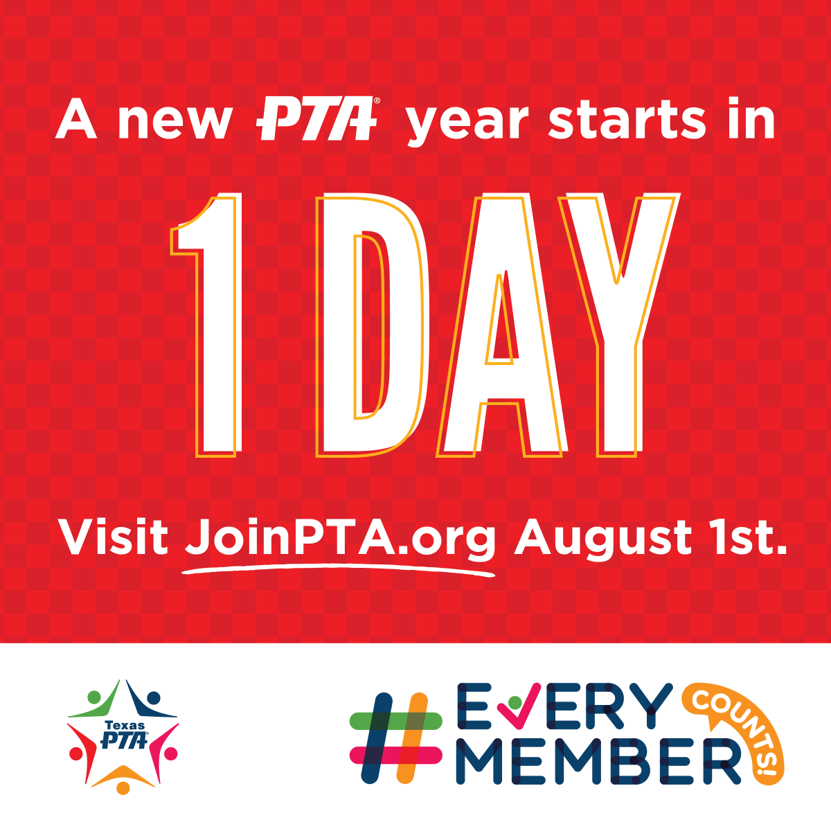 txstatepta's tweet photo. A new PTA YEAR starts TOMORROW! #back2PTA #everymembercounts https://t.co/VHplQEk1RK https://t.co/XMl3iXteJP