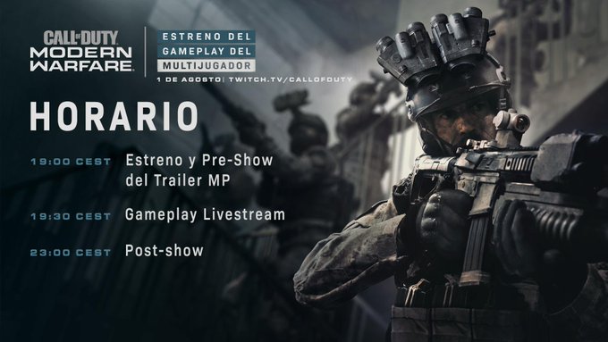 ¡Tenemos fecha!

El estreno del Multijugador de #ModernWarfare comienza el 1 de agosto a las 19:00h hora española. YASSSSSSSSSSSSSSSSSSSSSS!