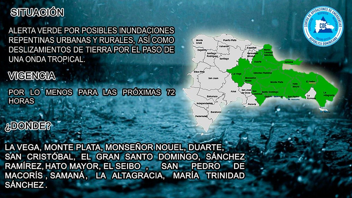 Ante la ocurrencia de aguaceros, los residentes en zonas de alto riesgo que habitan próximo a ríos, arroyos y cañadas deben de estar atentos y tomar las medidas de precaución necesarias  ante posibles crecidas e inundaciones repentinas.