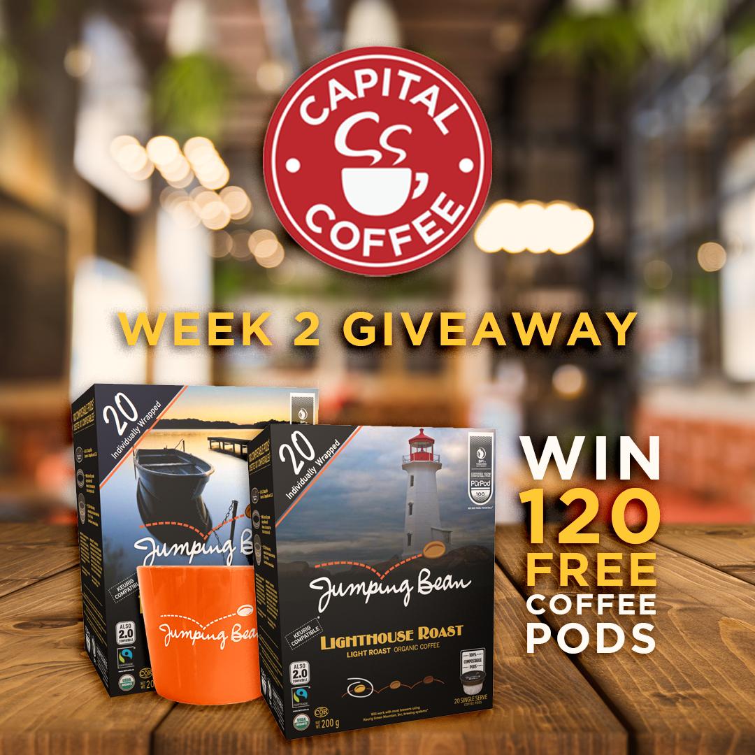 JumpingbeanCA's tweet photo. ✨@CapitalCoffeeNL Week 2 Giveaway ✨
Enter for a chance to WIN a sampler Coffee Pod Prize Pack!

For the next 3 Fridays we will be giving away 
120 FREE Coffee Pods + 2 Coffee Mugs!

To enter:
1. Follow @CapitalCoffeeNL on Twitter 📲
2. Retweet this post on your page! 👍 https://t.co/sC05jMjQdR