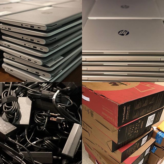 kwinsper's tweet image. Chromebooks, laptops, cords, and monitors everywhere! #NPStech #TechNPS ift.tt/30ZbjMS