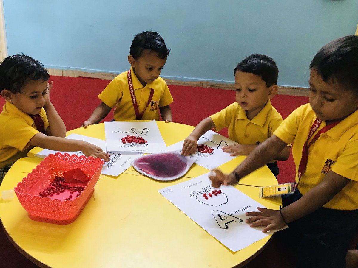 tottersteps's tweet photo. Our Totters Taking their first step of learning by learning Alphabet A through a fun filled activities targeting their overall development.
#TotterSteps #Preschool #AlphabetLearning #LearningLetterA #DoaDot #PaperTearing #Makingballs #Fun #Experience #Enjoy #HappyTotters 😍 https://t.co/z88SblMTpw