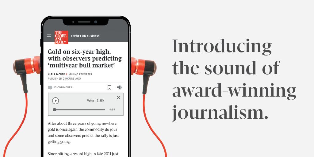 Listen to articles from The Globe and Mail with our brand new audio feature, powered by Amazon Web Services. 
tgam.ca/audiofeature