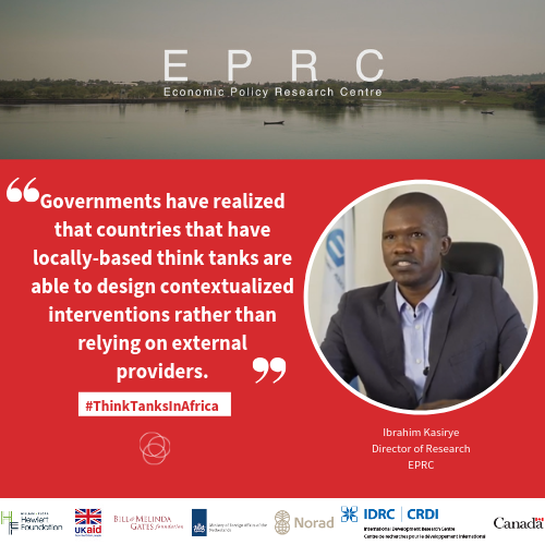 .#ThinkTanksinAfrica: 'Governments have realized that countries that have locally-based think tanks are able to design contextualized interventions rather than relying on external providers.' Learn more from @EPRC_official:   bit.ly/2K9ucpm @ikasirye_ug #SDGs #evidence