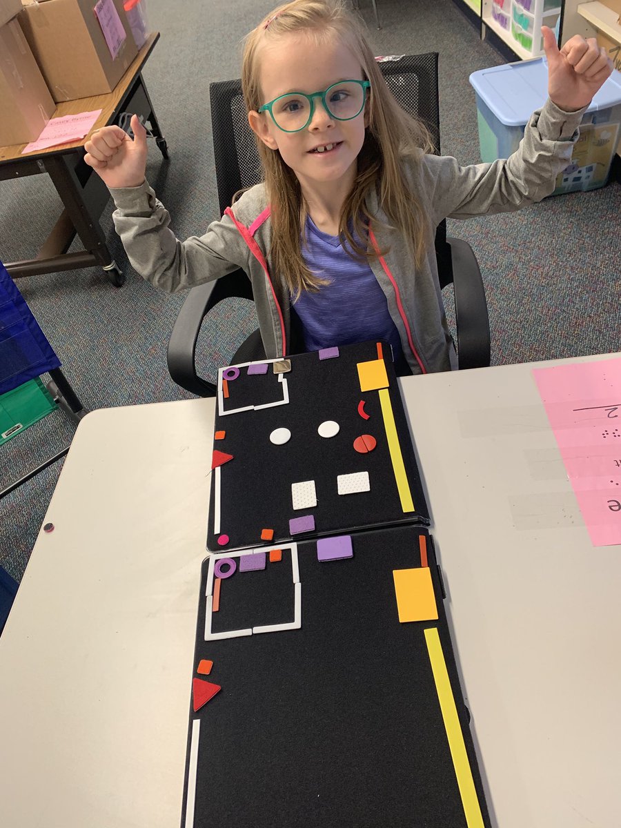 Proud of all the hard work she put in this summer to learn her new classroom and vision room for this school year! She is lucky because the vision room is connected to her classroom through a secret door, so we made two maps to connect with each other!