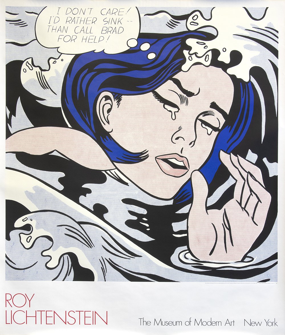 #RoyLichtenstein “Drowning Girl” MOMA | Affiche, 1989

The subject #drowninggirl is considered among Lichtenstein's most significant #popart works and has been described as a "masterpiece of melodrama"