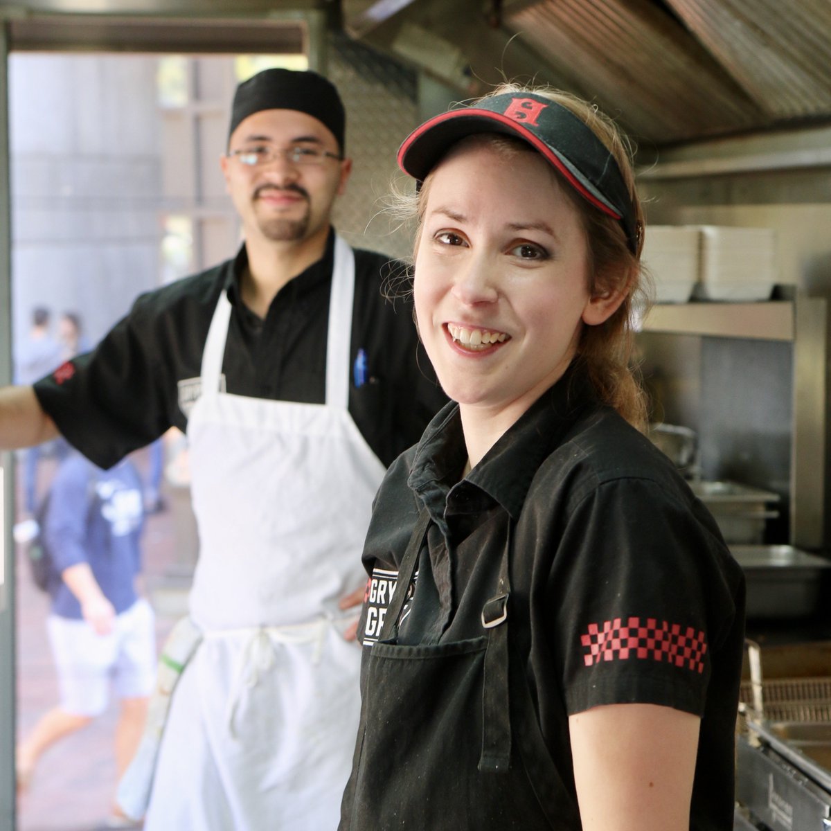 HospitalityUofG's tweet photo. Every week at the University of Guelph we celebrate #Canadian food. As @FoodDayCanada approaches we say "Thank You" to ALL our talented #UofGFoodTeam staff members for putting their best faces forward for our students, faculty, staff &amp; friends! ❤️🇨🇦 #GryphonPride #CanadaIsFood https://t.co/aZie6a6haN