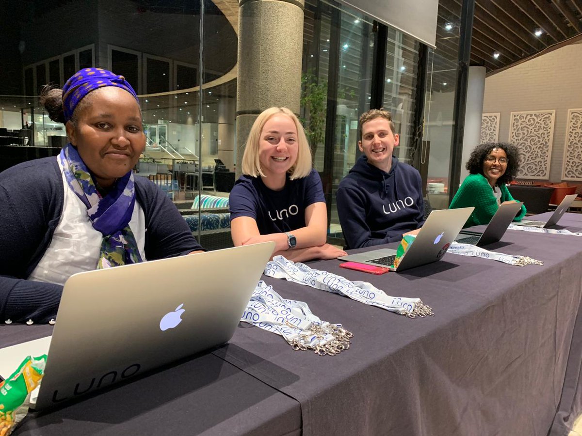 LunoGlobal's tweet photo. The dream team ready to assist at our JHB LunoMeetup taking place tonight 🙌 https://t.co/VQ0nnMg6Gd