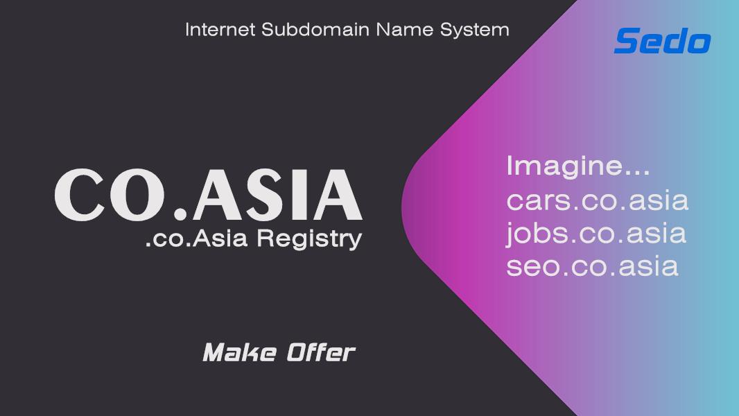 ChinySpace's tweet image. co.Asia is available for purchase at Sedo.
.Asia is the TLD for Asia and the Pacific,managed by DotAsia.
Don't limit yourself to just one country, covering the entire Asia-Pacific region - the world's largest and most populous, in fact - and over 4 billion people.
