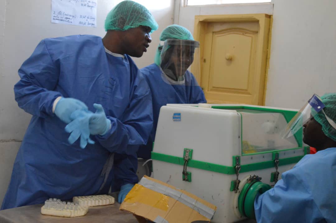 AfricaCDC's tweet image. Some laboratory technicians involved in #Ebola response in DRC trained to use the GeneXpert machine and in sample analysis by @_AfricanUnion @AfricaCDC volunteer @MinSanteRDC @WHOAFRO @AfricaCDC_IWD @PHE_uk @JNkengasong @Wynne1966 @djoudalbaye