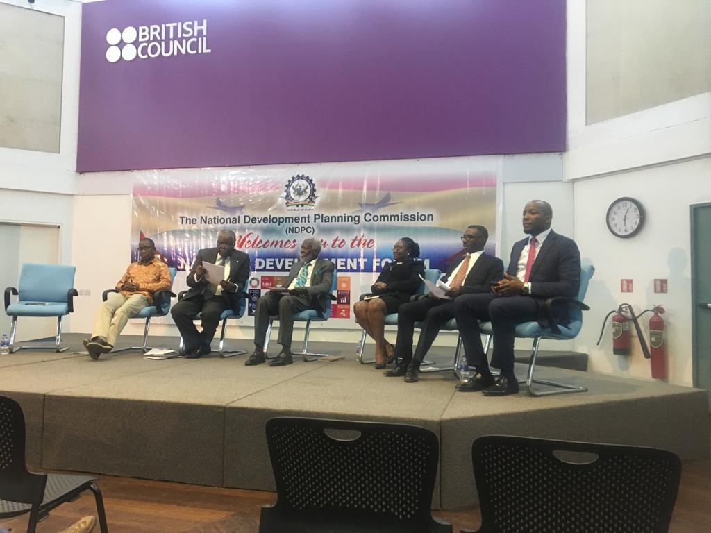 Panelists for today's edition take the stage. 

Chairman for today, Prof Stephen Adei's opening remarks comes up next. 

#NationalDevelopmentForum