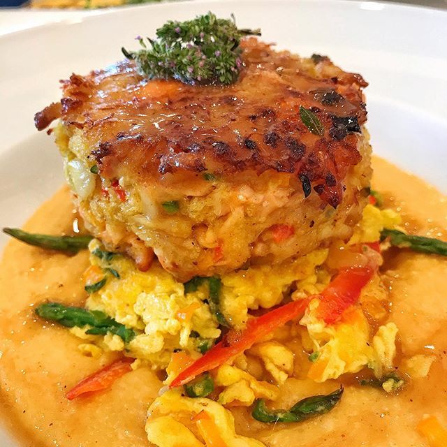 Chefrli's tweet photo. Salmon Crab Cake Smokey Cheese Grits with Fluffy Vegetable Scramble and Warm Bacon Vin .
.
.
.
.
#instafood #chefsofinstagram #instagood ##breakfast #brunch #lunch #dinner #werejustdifferent  #grits #seafood #love  #Italian #southerncooking #soulfood #mi… https://t.co/9jePNl6vMT https://t.co/zZaPJViVre