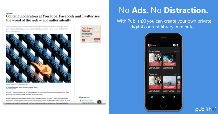 publishxi's tweet photo. You may want to think twice before sending your audience to 3rd party platforms to consume your content. PublishXi lets you create your own private digital content library in minutes. Learn more at https://t.co/idBZiW9wFO. #digitalcontent #digitalpublishing #knowledgeplatform https://t.co/2KZeNlT6L2