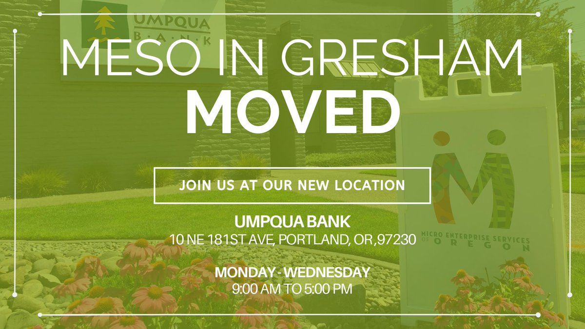 Gresham MESO has moved to a new location! 😃 Join us at: 10 NE 181st Ave Portland, OR 97230