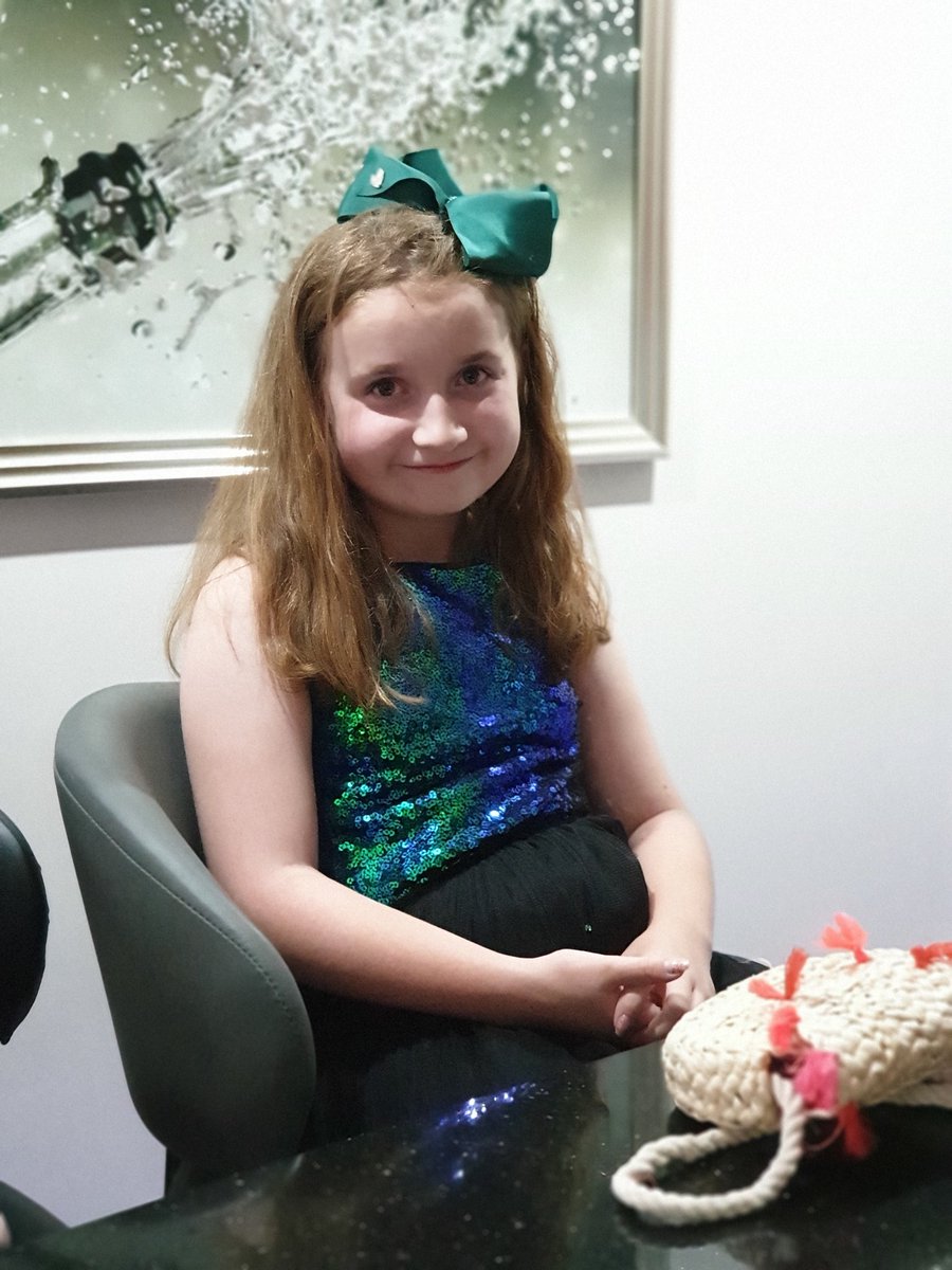 Proudmum3's tweet photo. My little mini me all dressed up for her evening out! Already decided on pasta with smoked salmon and prawns at her favourite restaurant. #expensivedate #futurediva https://t.co/7cLSYRfsSC