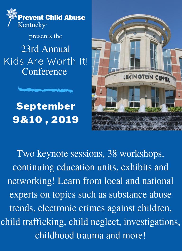 PCAKY's tweet photo. Network with attendees, presenters, exhibitors and sponsors! Attend the Kids are Worth It Conference in September and join us at Monday night’s FREE networking reception!
https://t.co/GCXANw3AIE
#KAWI2019 #PCAKPartners #GreatChildhoods #CommitToPrevent https://t.co/nTN4dRz1qe