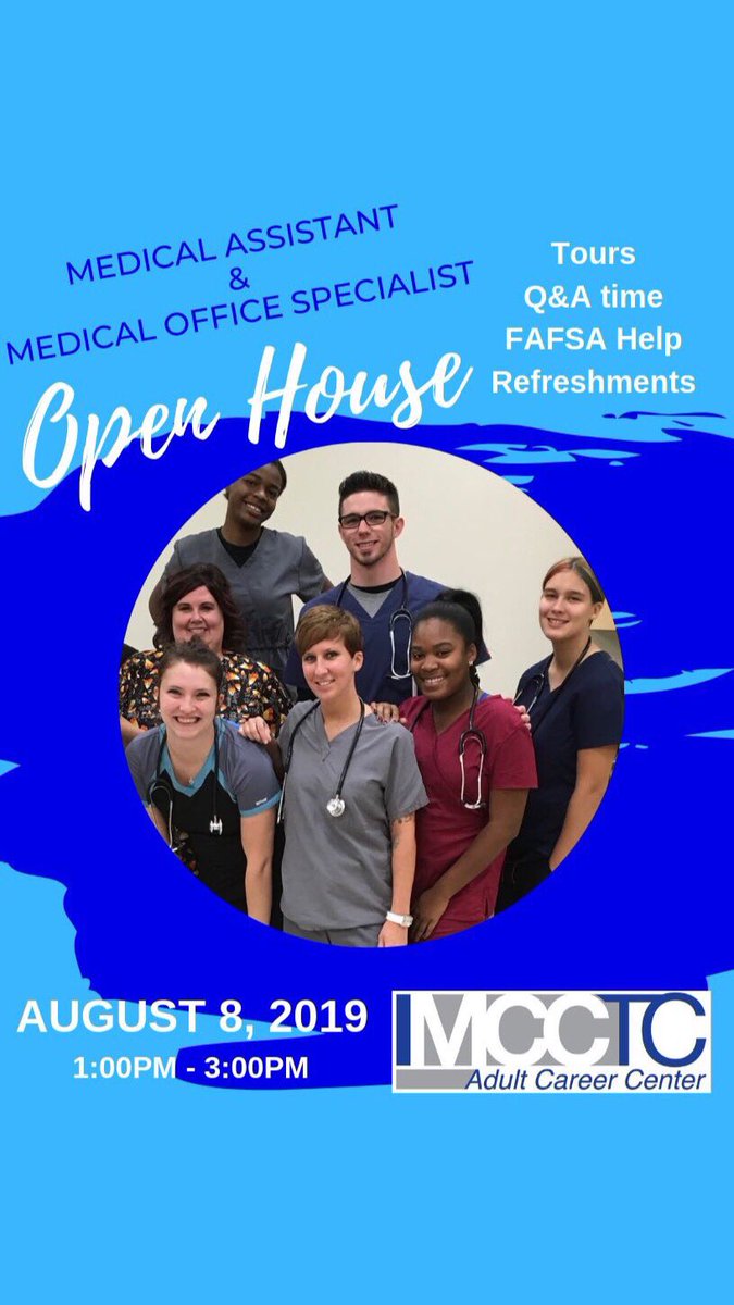 Don’t miss your opportunity! Open House for Medical Programs that start September 9th! #mcctcadultcareercenter #medicalassistant #gxmo #phlebotomy #clinical #externship #handson #medicalcareer #canfield #ohio #medicalofficespecialist #codingandbilling #OpenHouse #Youngstown