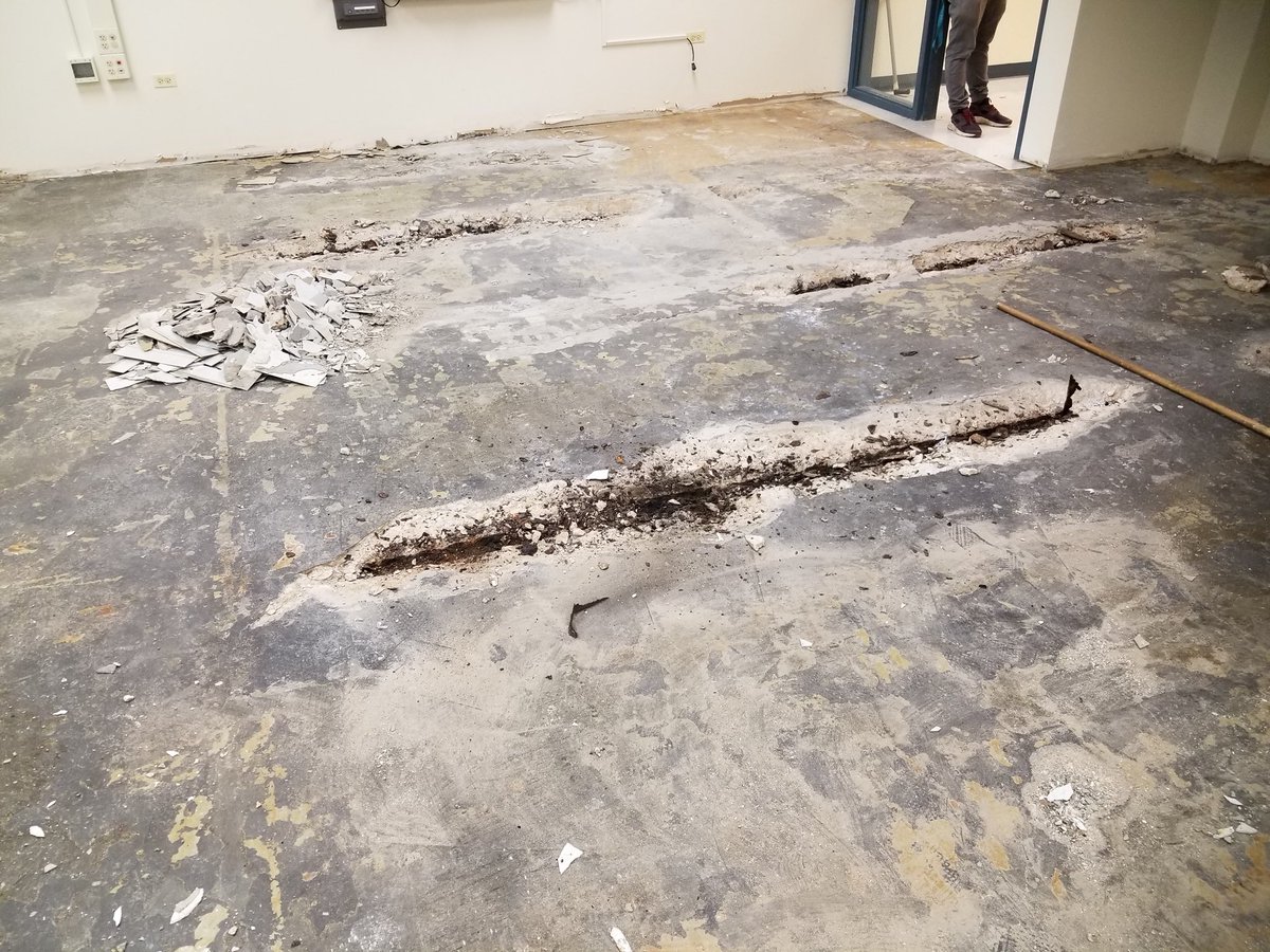 kevin_baffoe's tweet photo. You never know what’s underneath until you pull it up. We will get it looking nice before day 1 though. #RichInStudentSuccess #d227 https://t.co/eaS0NmZIAw