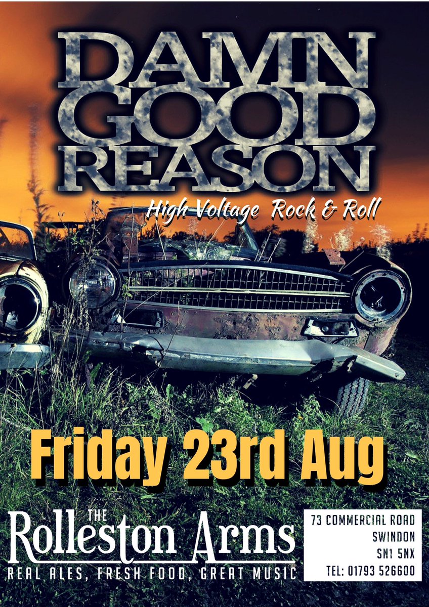 DamnGoodReason's tweet image. Incoming, Swindon! Its been a long (lonely, lonely, lonely...) time! See ya at The Rolly... DGR x 🎸🎤 🥁