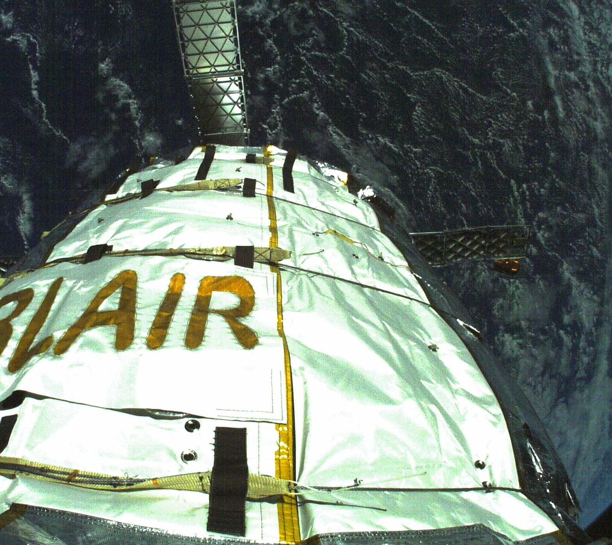 Robert Bigelow also had his granddaughter’s name, Blair, stitched into the outside of the Genesis II spacecraft.