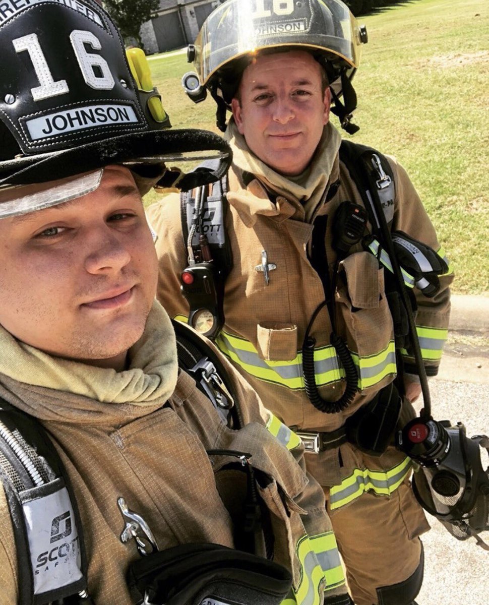 Captain Jon Brown along with Mitch Turnbull and Mark Johnson working hard in the summer heat to keep our community safe.  Thank you men for your dedication to the department. #JFD #JohnsonFireDept