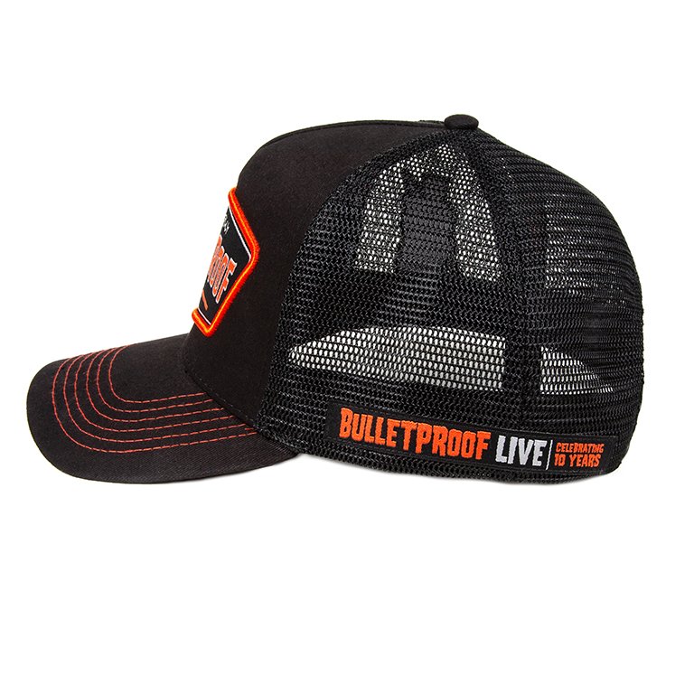 recklesskelly's tweet photo. Lookin’ for that perfect summer day hat?? 🧢🧢 NEW #BulletproofLive badge trucker hats are available in the merch store! Get them while they’re (and it’s) HOT 🔥🔥: https://t.co/8EkI99bcoI https://t.co/q6BtFtm1Pf