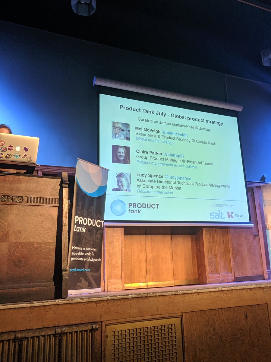 mags_pd's tweet photo. Inspiring talks (and beautiful decks) about global strategy and seeing the big picture by @melmcveigh @clairep87 @lucyjspence at tonight's #ProductTank https://t.co/4p4mHADr5K