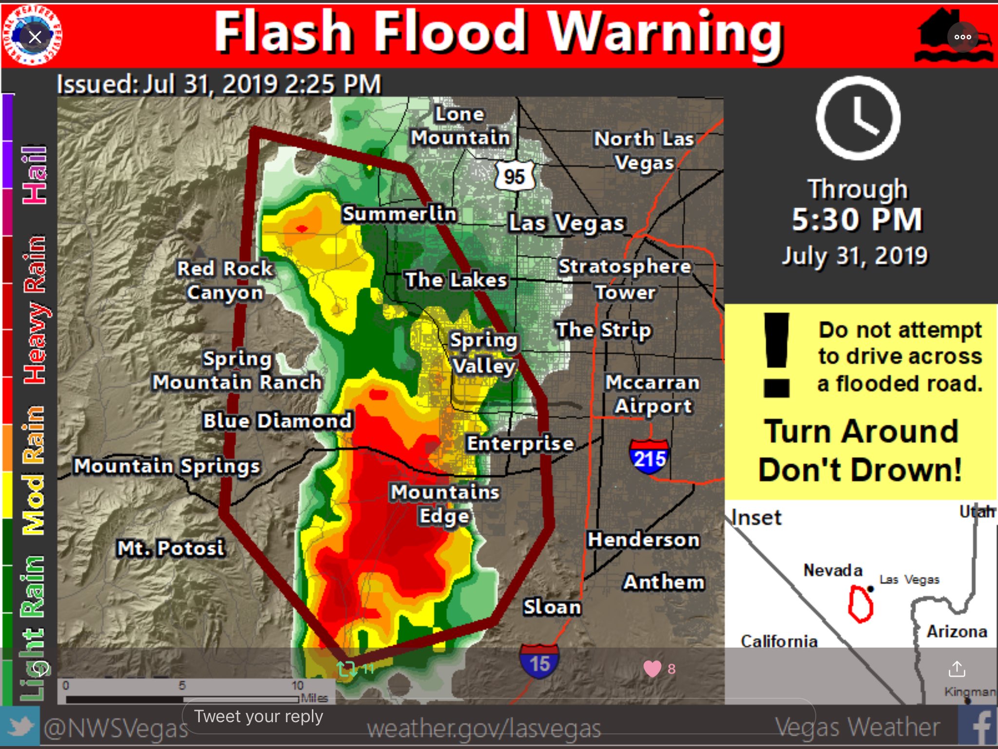 Las Vegas FireRescue on Twitter "FLASH FLOOD WARNING FOR SUMMERLIN