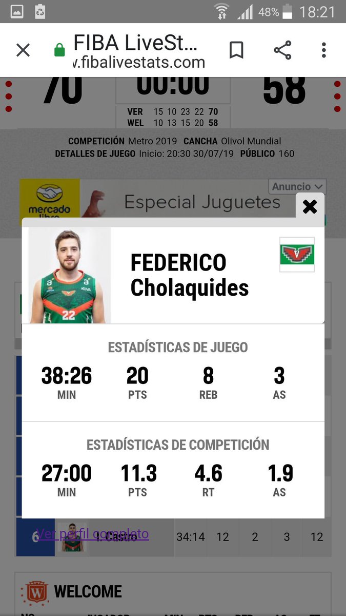 Otro partidazo de FEDERICO CHOLAQUIDES para victoria de Verdirrojo.💪💪💪