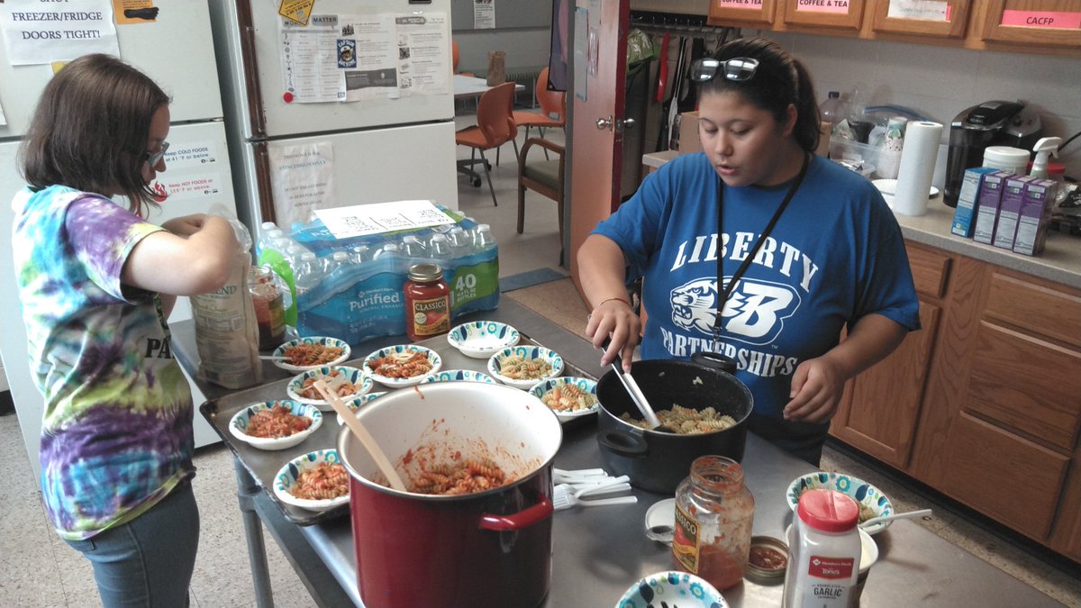 ErikaKalgren's tweet photo. This week at the club is "Kids in the Kitchen"!  OFA Liberty Ss have been learning nutrition and getting to cook their own meals to eat and share with the club.  Today was #PastaDay! @TCBGC @theLibertyBU @OAUpdate #summerprogram #lifeskills #kidsinthekitchen #SYEP https://t.co/XTlJ9v4snn