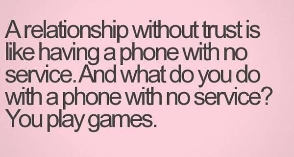 A relationship without trust is like a cell phone without service.  OK your turn.  A relationship without trust is like________
♥ With love, SM

#DrSheriMeyers #DrSheri #love #relationship #dating #happiness #relationshiphelp #marriage #marriageadvice #trust