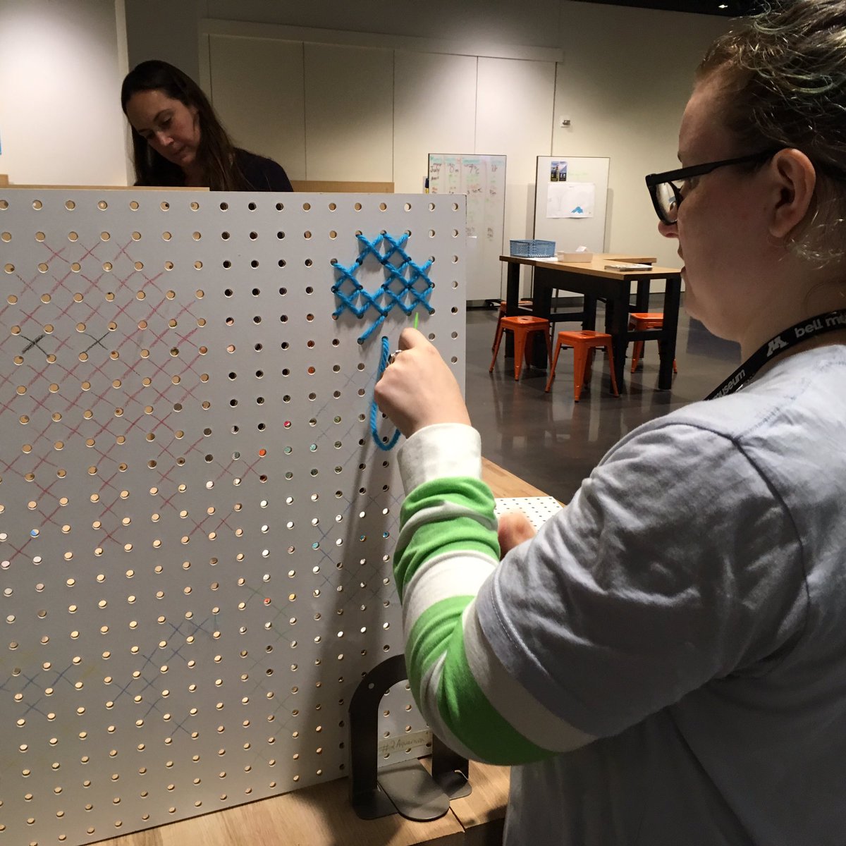 DrHolly's tweet image. Awesome natural history themed community cross-stitch TONIGHT in the #SolutionStudio at @BellMuseum with @umnlib ✖️🧵 ✖️🧵— come make with us! We’re open til 8:30! bellmuseum.umn.edu/event/afterhou…