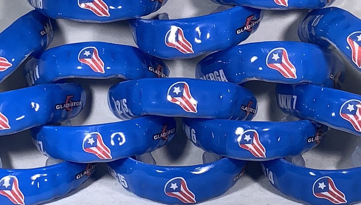 GladiatorGuards's tweet photo. Good Luck to the #PuertoRicoLacrosse 🇵🇷 inaugural Women’s U19 National Team in the 2019 World Championship beginning today 🥍   
Today’s Guards Of The Day #tainas #hopepassionserve #PuertoRico #GrowTheGame #lacrosse #lax #mouthguard #custommouthguard 
https://t.co/xkpxf2kMxQ https://t.co/ynXj0vKlgz