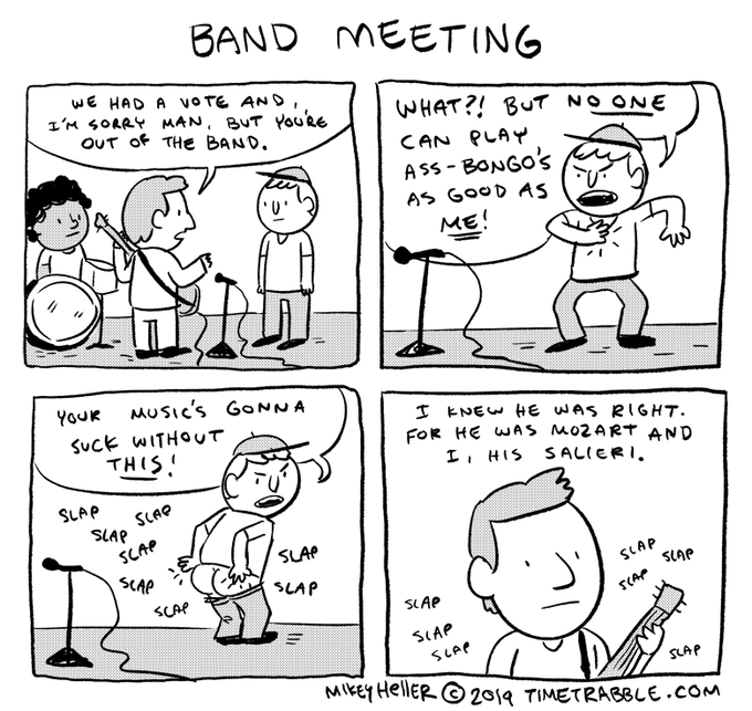 i drew a comic about a band meeting 