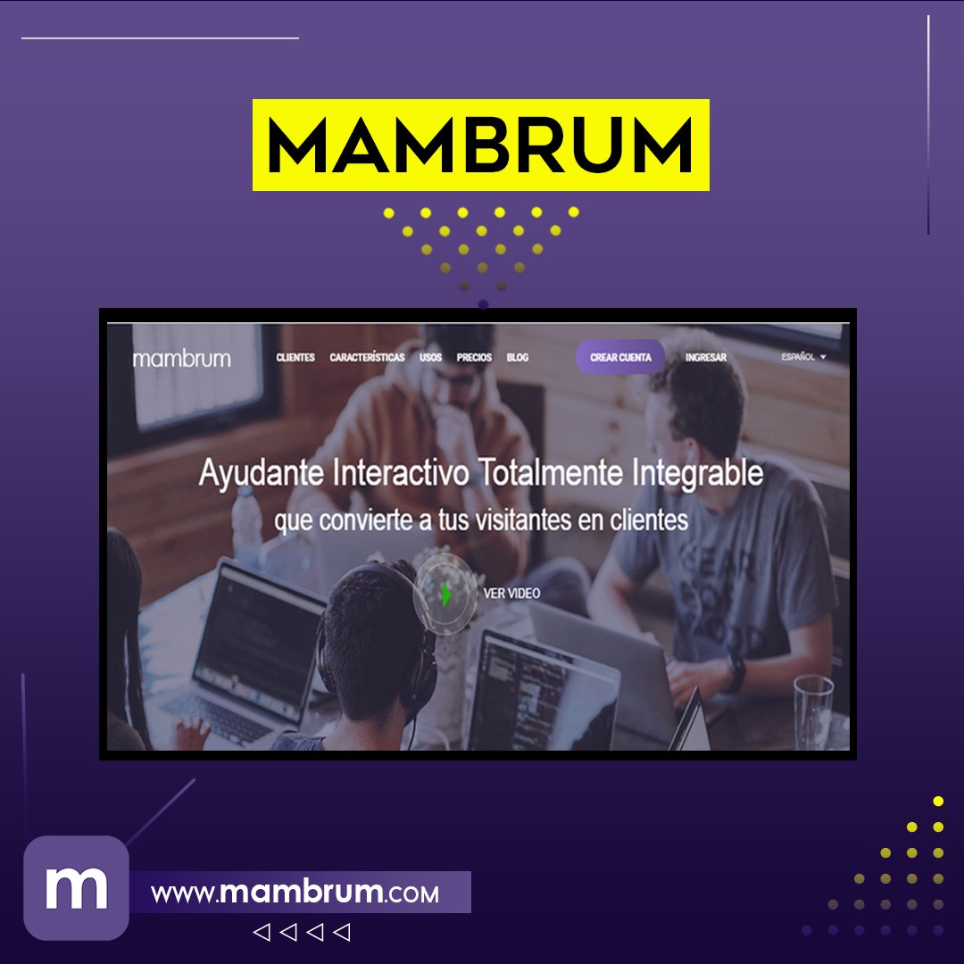 MambrumApp's tweet photo. ¡Mambrum, tu ayudante interactivo! Ingresa a https://t.co/xwmrt6r82r y se parte de la experiencia. https://t.co/OGwB6DlZTc