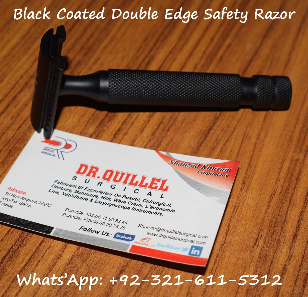DrQuillel's tweet photo. Black Color Coated DE Safety Razor

Contact:
Mr. Usman Ghafoor
Whats'App/Phone: +92-3216115312
E-mail: drquillelsurgical@gmail.com
https://t.co/NwrZPaLNbc
https://t.co/zutb9GWqEH
https://t.co/kjm88yfnfK
https://t.co/ILHhlKd2q8
https://t.co/QWBl9LOuVY
https://t.co/luf6j6Dloz https://t.co/rIYpRDK0vB