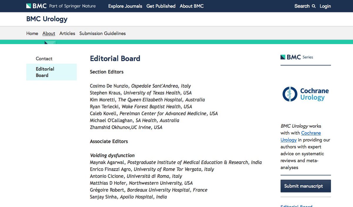 urologyhyderabd's tweet photo. Delighted to join as Associate Editor for the Voiding Dysfunction section of BMC Urology @BioMedCentral a part of @SpringerNature https://t.co/lgRsOK05xh