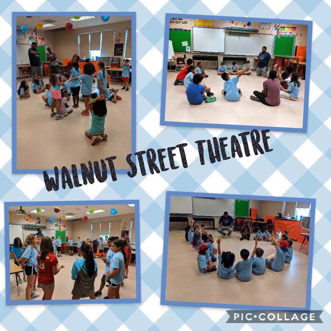 EnrichmentStep's tweet photo. Today's on-site field trip with  @WalnutStTheatre helped our campers learn techniques for engaging their voice, body and imagination in various improv games and excercises. #WEareCHPS  #actorstoolbox  #MakingMemories https://t.co/KRwS6dUTUe